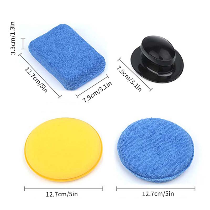 13pcs Car Polishing Waxing Sponge Microfiber Polish Scratch-Free Car Detailing Care Tool Kit for Auto Interior/Exterior