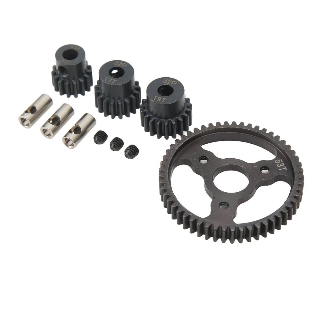 Steel Pinion Gear Set 53T 15T 17T 19T Spur Gear RC Car Parts for Traxxas Slash 4x4 E‑Revo T‑Maxx