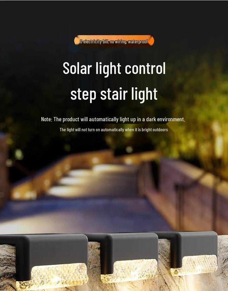 Waterproof Solar Outdoor Garden Fence, Courtyard, and Stair Step Lights