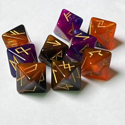3 peças/conjunto Rune Dice 8-sided/12-sided Colorido Poliédrico Dados Constelação Misterioso Erudito Sorte Dados para Festa Jogando Cartas Jogo de Tabuleiro