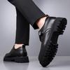 Fashion Fashionable Plus Size New Button Rubber Thick Soled Non Slip Leather Shoes Men's Business Dress Leather Men Shoes Casual Loafers