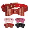 Bow Knot Dog Collar Adjustable Leather Puppy Cat Collars Bowknot Dog Kitten Necklace Accessories for Small Dogs Cats Chihuahua