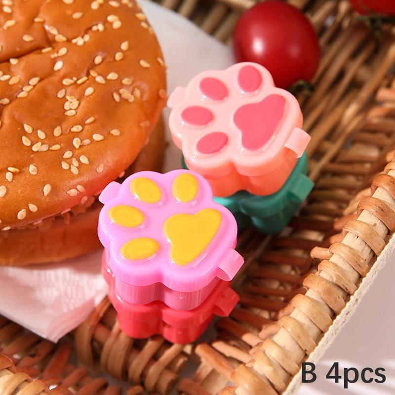4Pcs Mini Sauce Ketchup Box Portable Small Salad Dressing Container Bento Box Seasoning Storage Bottle Jar Accessories-Homeclub