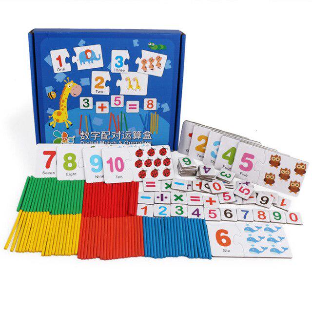 Dětské dřevěné hračky Montessori vzdělávací tyčky na počítání Matematika Výuka matematiky pro předškoláky Dárek pro děti
