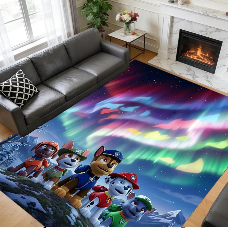 PAW Patrol Print Crystal Velvet Plush Rug Anti?Slip Wear?Resistant Floor Carpet For Indoor Household Home Decoration