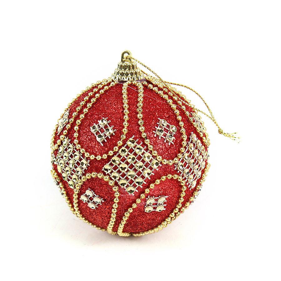 Christmas Rhinestone Glitter Baubles Balls Xmas Tree Ornament Decoration 8cm Hot