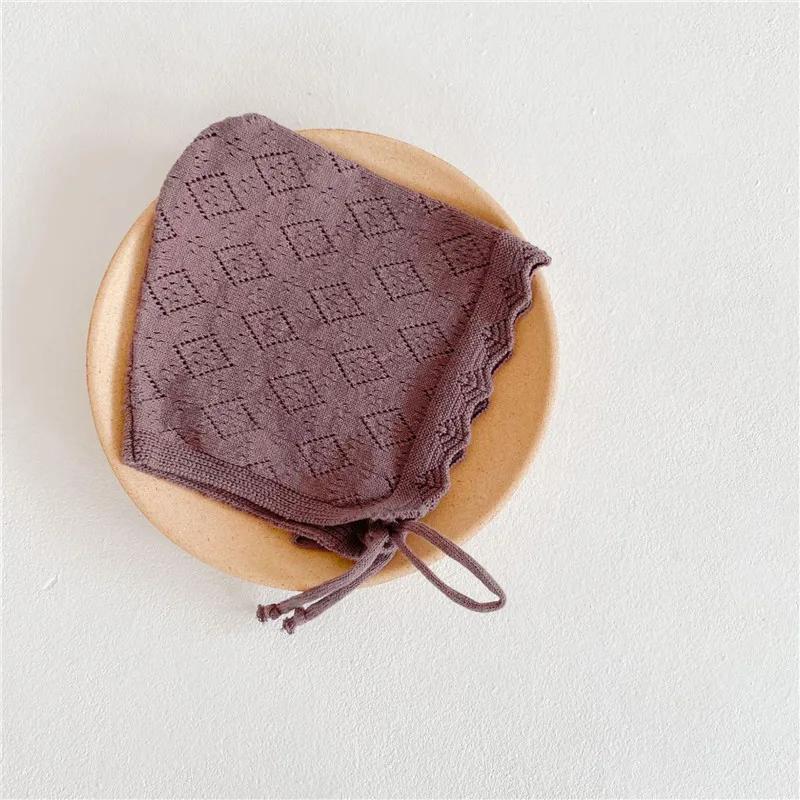 Baby Mädchen Hüte Baumwolle Einfarbig Neugeborenen Mütze Kappen für 0-24 Monate Säugling Kleinkind Strickmütze mit Spitze Blumen Kinder Kopftuch