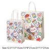 10Pcs New Cartoon Gift Bags Kraft Paper with Handles Snack Packaging Bag Lucky Eco-Friendly Shopping Bags Gift Wrapping