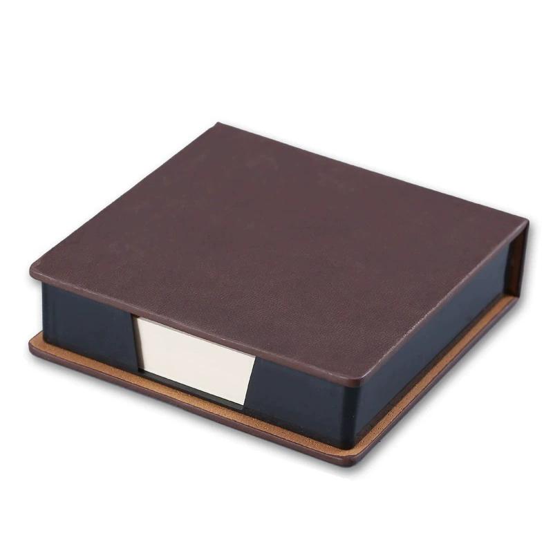 

Коробка для стикеров с блокнотами, диспенсер для записок из ПУ-кожи, настольные принадлежности для студентов, офисных работников