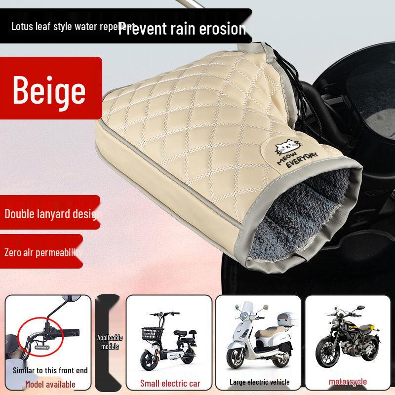 Winddichte & Wasserdichte Winter-Lenkerhandschuhe mit Fleece-Futter für Elektrofahrzeuge & Motorräder