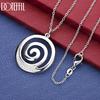 925 Sterling Silver Fashion Jewelry 18-inch Spiral Pendant Necklace