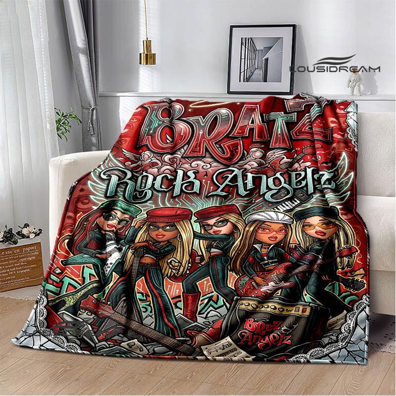 Bratz kawaii printed blanket Picnic blanket Warm blankets Outdoor Blanket Home bed linings blankets for beds Birthday Gift