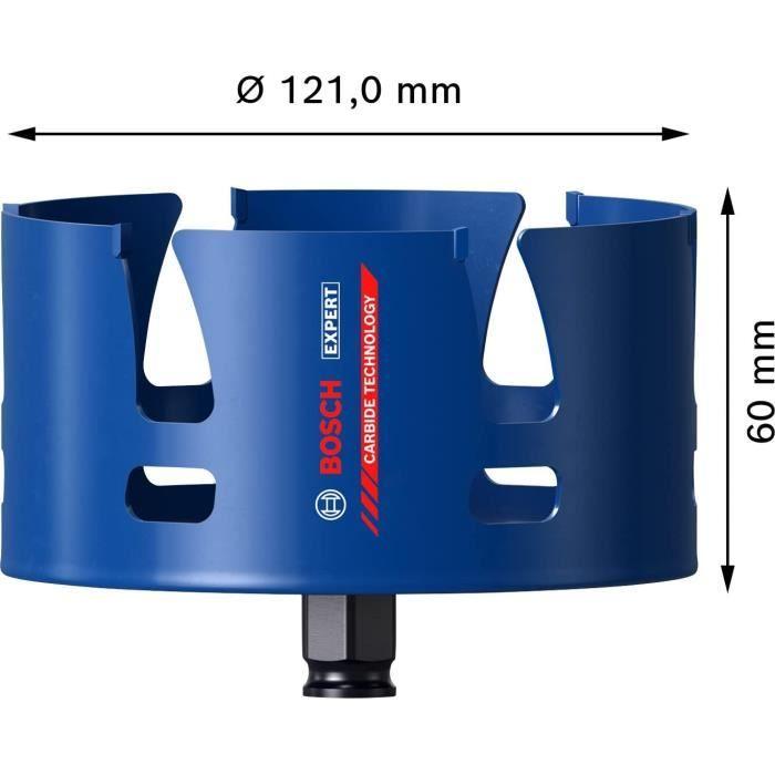 Scie trépan - Bosch - EXPERT Construction Material - Ø 121 mm - Durabilité 50x - Profondeur 60 mm