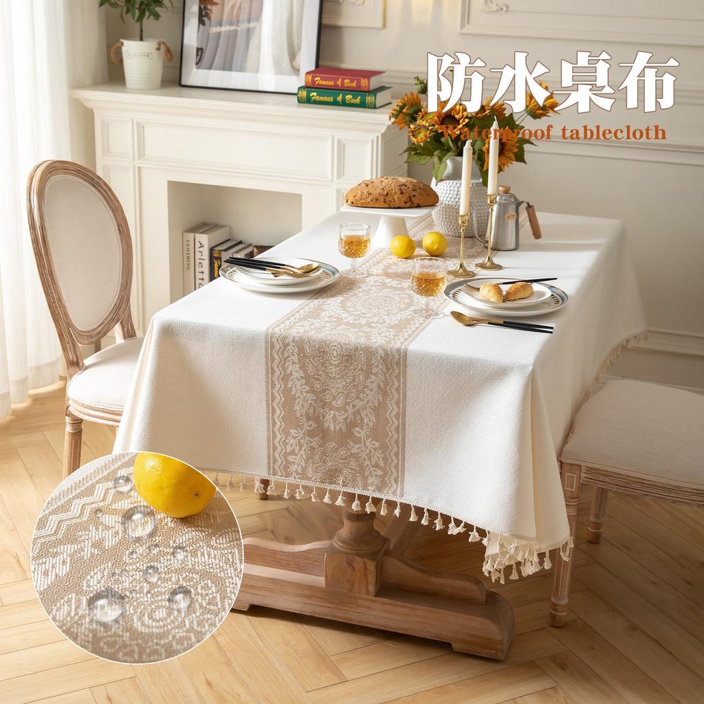 Cotton And Linen Fabric Tablecloth High-End Coffee Table Cloth Simple Modern Dining Table Cloth Rectangular Tablecloth