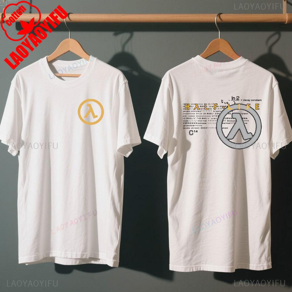 Half Life Classics Logo Lambda in Tops & Tees Cotton T-shirt Vintage Unisex Clothing Graphic T Shirts Streetwear Shirts