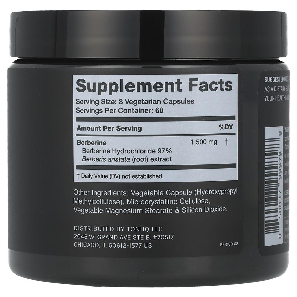 Berberine 1500, 180 Capsules (500 Mg Per Capsule)