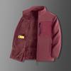 Men S Loose Fit Fleece Lined Stand Collar Jacket Casual Winter Coat