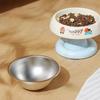 Stainless Steel Pet Bowl Dopamine Non-slip Cat Bowl High Feet Detachable Pet Feeding Bowl