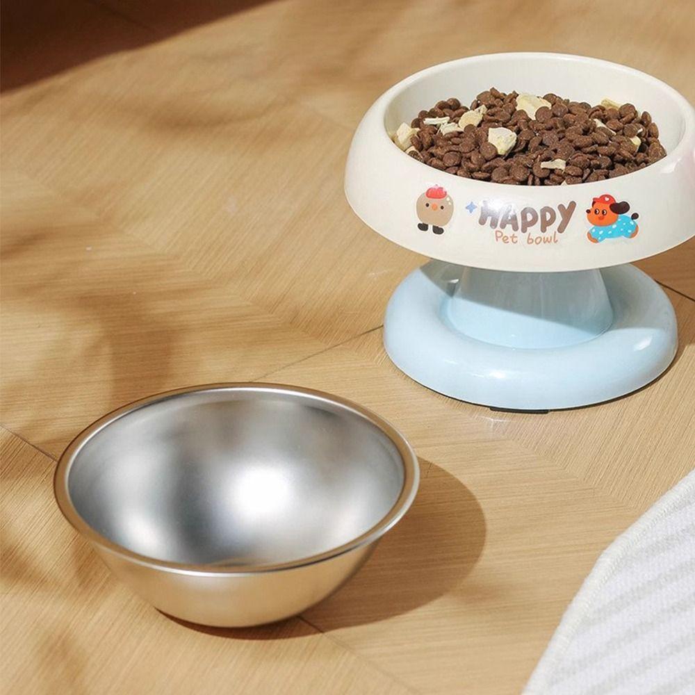 Stainless Steel Pet Bowl Dopamine Non-slip Cat Bowl High Feet Detachable Pet Feeding Bowl