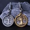Nordic Yggdrasil Viking Tree of Life Pendant Necklace Stainless Steel Viking Ourobles Necklace Men Vintage Fashion Charm Jewelry