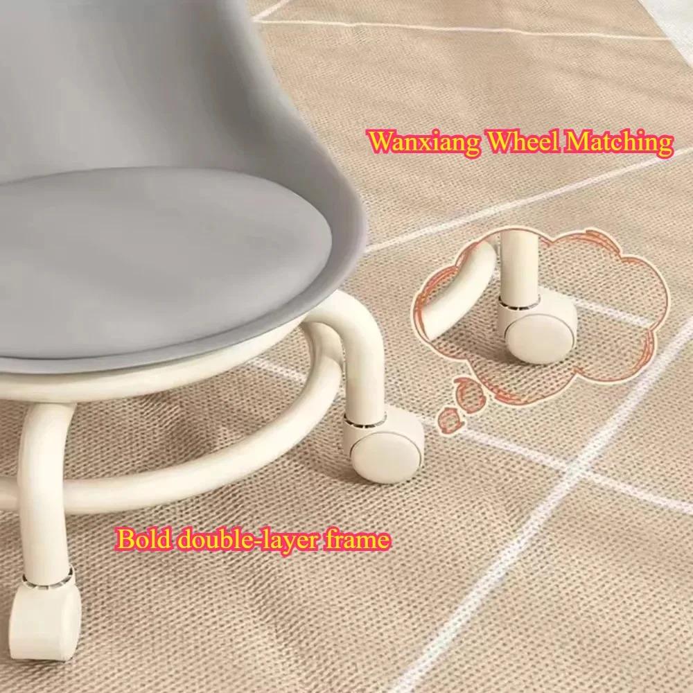 Universal Wheel Small Stool Children's Walking Sliding Stool Multifunctional Pulley Low Silent Anti Slip Waterproof Low Stool