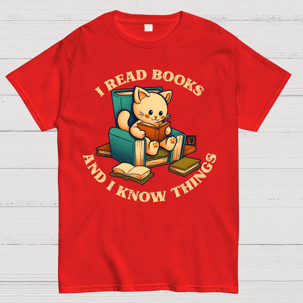I Read Books and I Meow Things Unisex 100% Cotton Summer Casual Cool Loose T-Shirt
