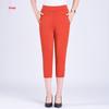 Calças de Verão de Linho com Cintura Elástica para Mulheres - Estilo Casual para Mães de Meia-Idade e Idosas