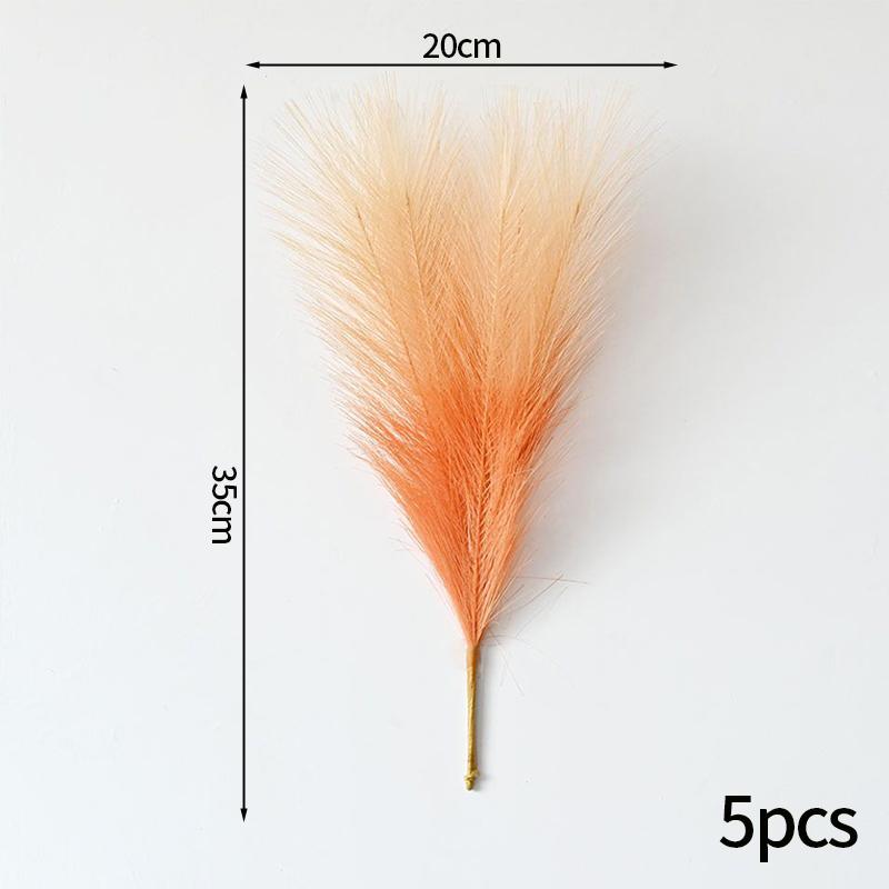 Simulated Reed Pampas Grass Artificial Plant Colorful Feather Decoration For Wedding Banquet Arrangement Shop Store Decor Props