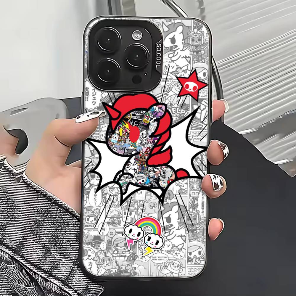 Japan T-Tokidokis Phone Case For iPhone 17,16,15,14,13,12,11 Plus,Pro Max,XS,Colorful Silver Phone Case Funda Cover