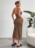 2025 Summer Spaghetti Strap Slim Fit Sexy Leopard Print Dress for Women