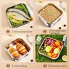 Multipurpose Stainless Steel Food Preserver Lunch Box with Transparent Lid Household Crisper Practical Meal Container