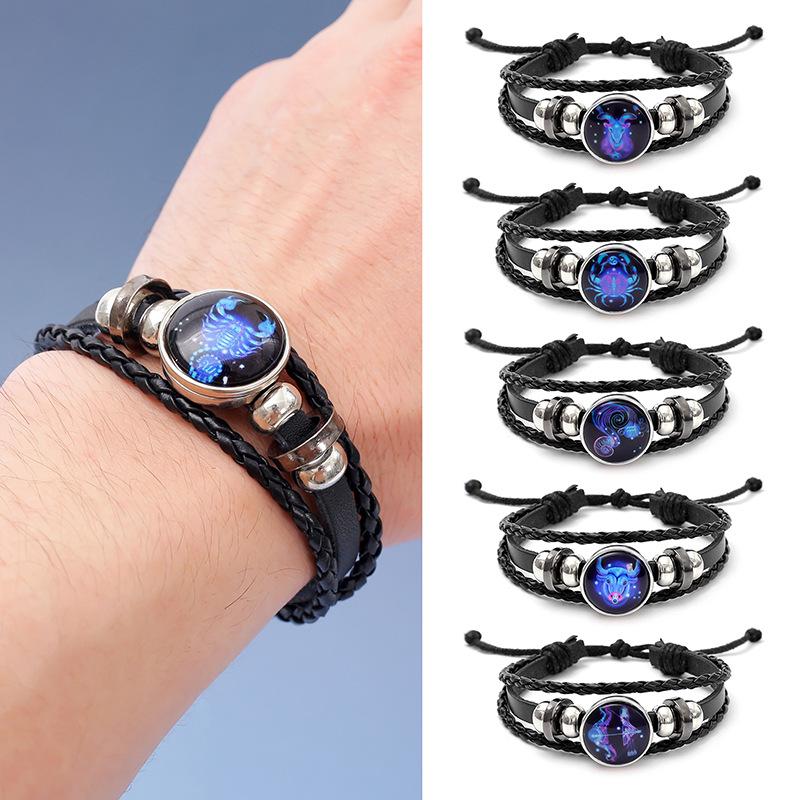 Constellation Luminous Multi-layer Genuine Leather Couple Bracelet