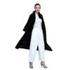 Women's Mid-Length Black Stand-Up Collar Mink Fur Coat