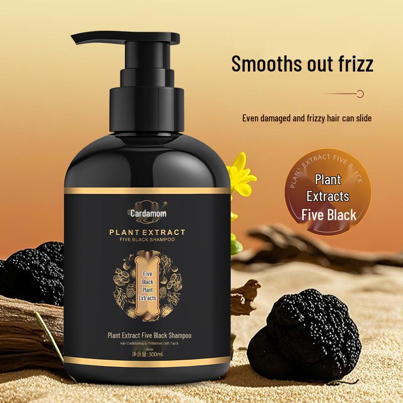 Hua Xiao Kou Five Black Botanical Shampoo & Conditioner 300ml - Deep Cleansing, Natural Plant Extracts, Nourishing Hair Care.