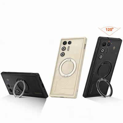 Custodia Cover con Supporto ad Anello Rotante a 360° Per ZTE nubia RedMagic 11 Air RedMagic11 Pro Opaca Anti-Ingiallimento Anti-Impronte