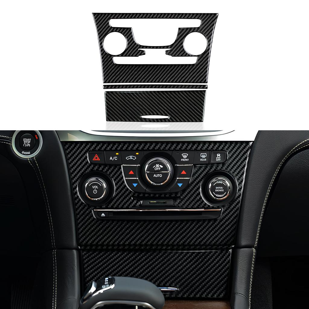 For Chrysler 300 (2011-2014) Car Center Console Gear Shift Panel Steering Wheel Cover Carbon Fiber Interior Sticker Accessories