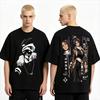 Summer Hot Sale Japan Anime Bleach Yoruichi Graphic T Shirt Y2K Unisex Vintage Round Tee Hip Hop Streetwear Oversized T-shirt
