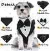 Dog Tuxedo Harness Engagement Birthday Valentines Wedding Costume Adjustable Bow Tie Pet Vest Harness for Small Medium Dogs