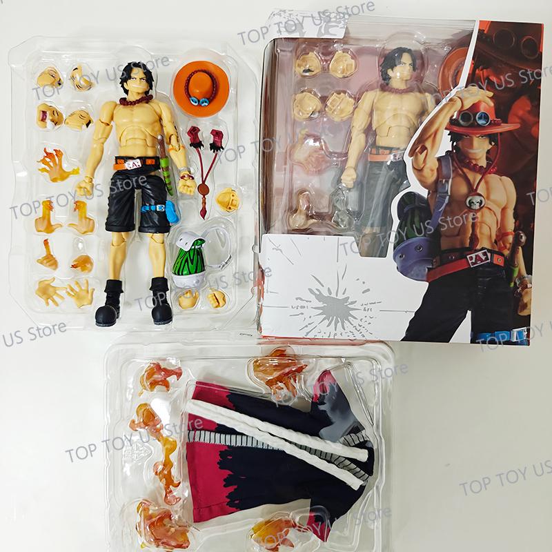 SHF Portgas D. Ace Actionfigur Anime One Piece Feuerfaust Ace Figuren PVC Bewegliche Sammlung Dekoration Modell Spielzeug Geschenk 17cm