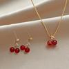 High-End Creative Cherry Earring and Necklace Set