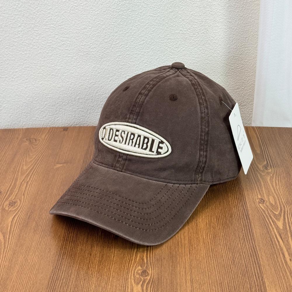 Fashion Hat Senli ins Vintage Baseball Cap Female Couple Casual Embroidery Washed Hat Versatile Soft Top Big Head Circumference Cap