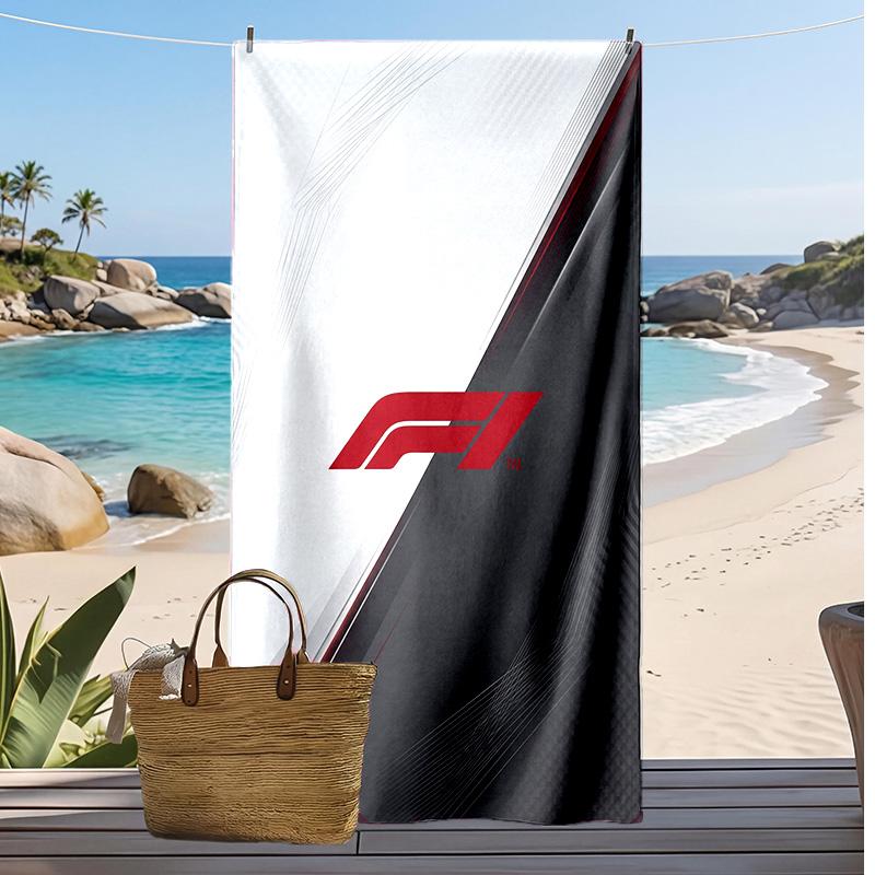 Asciugamano da Spiaggia Stampa F1 Morbido Portatile Asciugatura Rapida?Asciugamano Asciutto Per Piscina Vacanza Estiva Sport all'Aperto