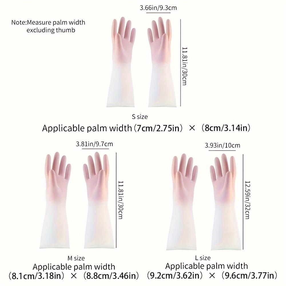 Household Housework Dishwashing Gloves Women's Kitchen Rubber Waterproof Washing Gloves Rubber Durable Thickened Wear-resistant Cleaning Extended