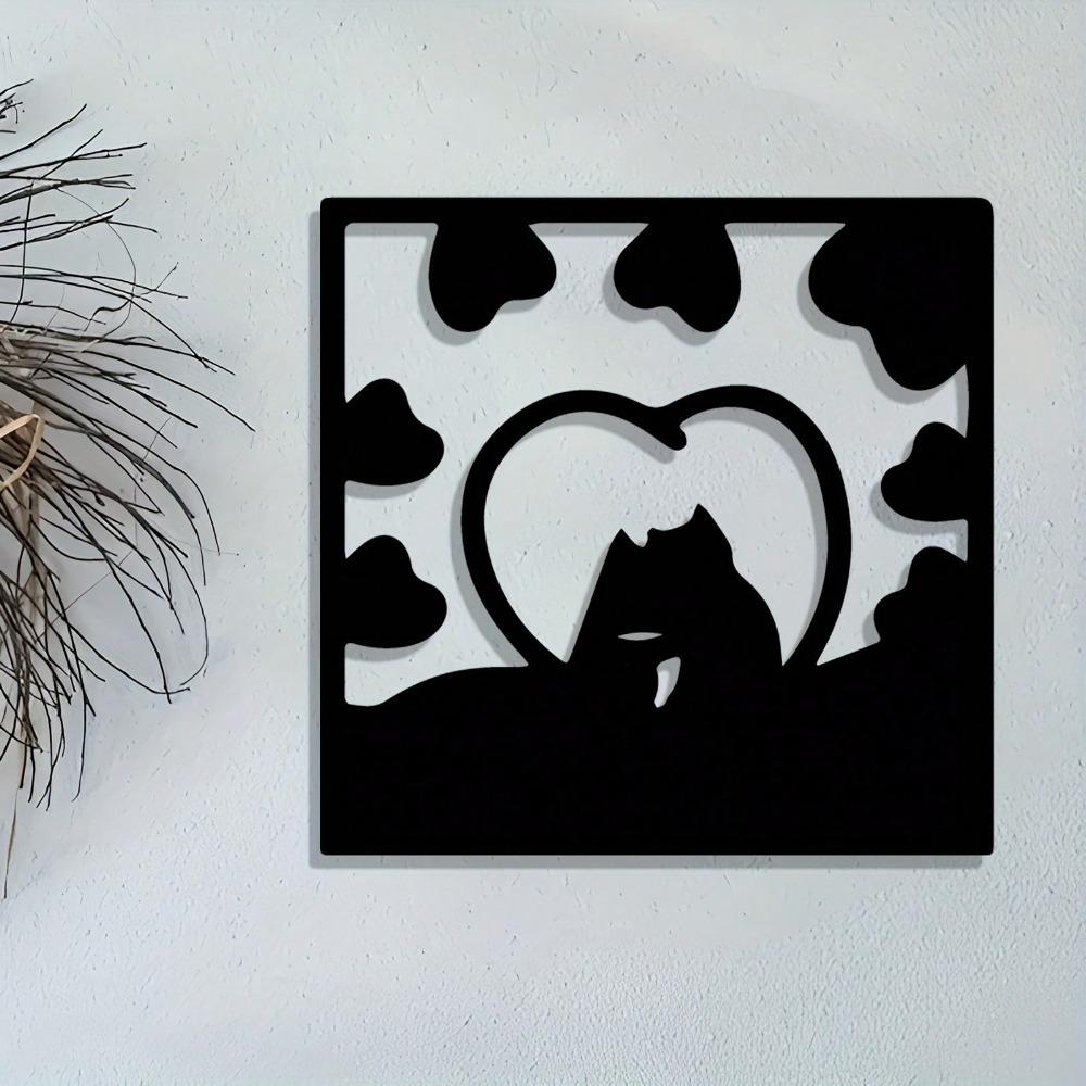 Vintage Iron Cat Silhouette Wall Art Metal Home Decor Gift for Cat Lovers