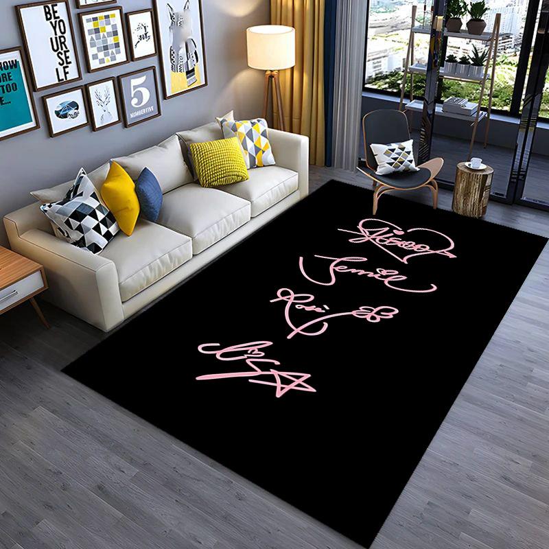 Black Pink Domination carpet Suitable for all seasons floor mats Fashion Office chair cushion Art