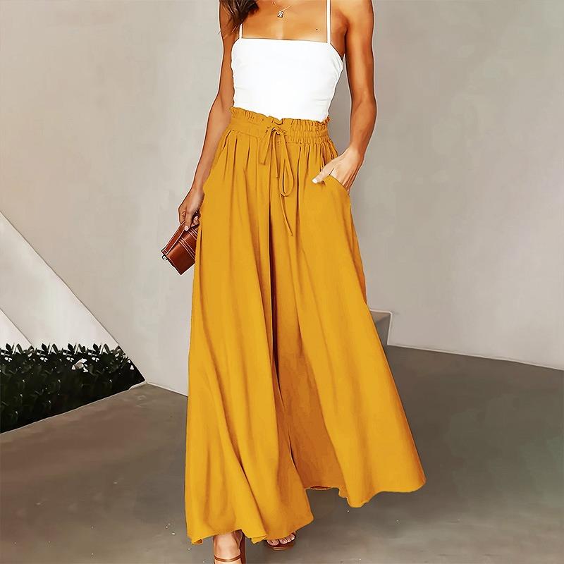 New Style Skirt Waist-length Culottes Women's Summer Long Draped with Large Hem Pants
