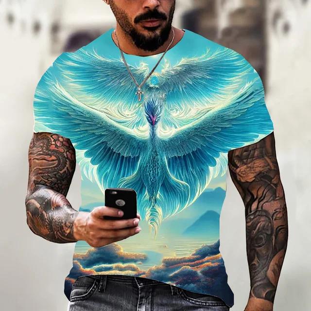 

Аниме мультфильм Феникс 3D принт великолепная крутая мужская и женская летняя авангардная индивидуальная повседневная футболка с круглым вырезом и короткими рукавами 6XL