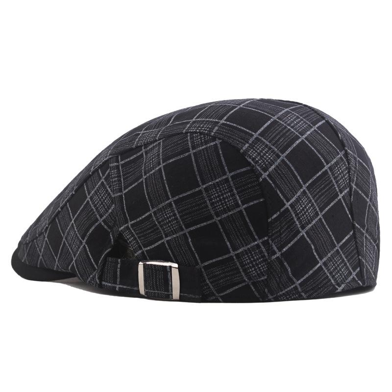 Spring New Pure Cotton Square Color Plaid Cap, Men's Fashion Sunscreen Beret, Women's Personality Leisure