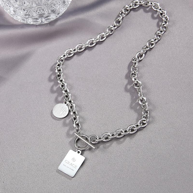 Hip Hop Thick Chain Necklace Female Tide Cold Wind Simple Versatile Collarbone Chain Male Not Cool