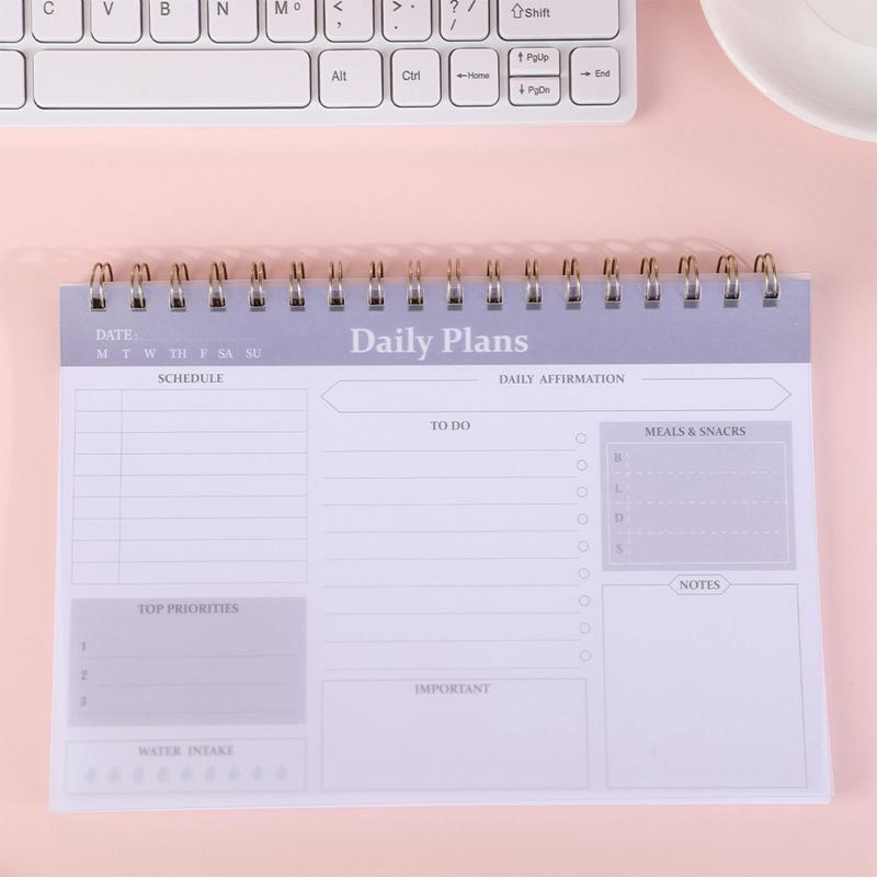 Coil Planner Cartoon Portable Week Plan Time Management Agenda Task List Note Student School Study Stationery